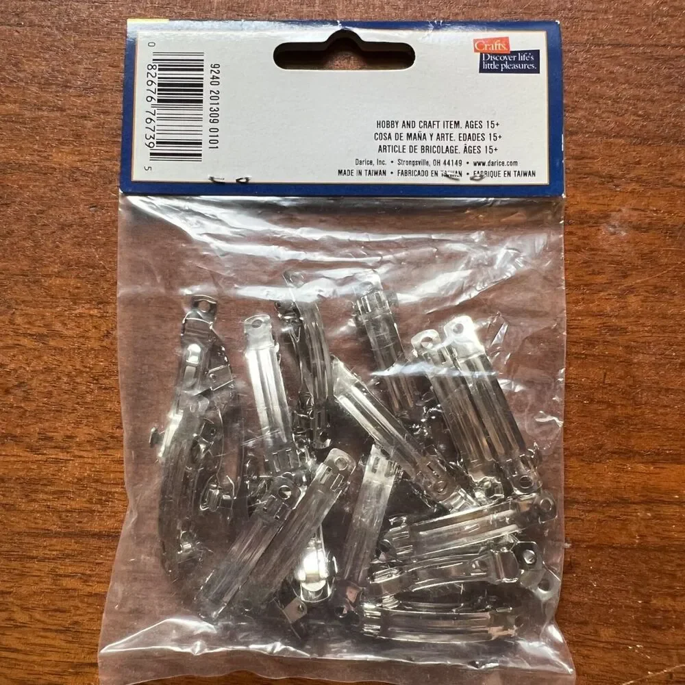 Pack of Bar Pins Brooch Clasp Pin Backs Gold and Barrette Backs Silver DIY Craft